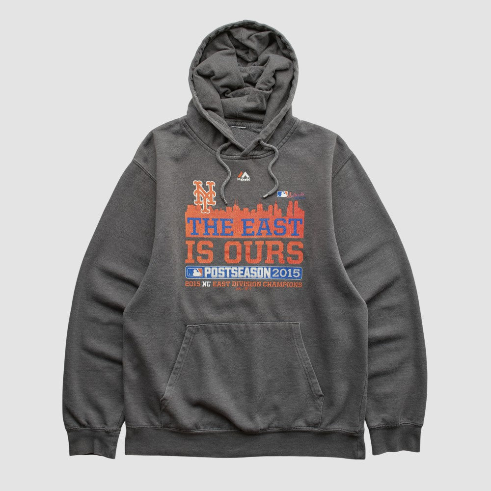 Charcoal New York Mets Majestic 2015 Hooded Pullover Sweatshirt