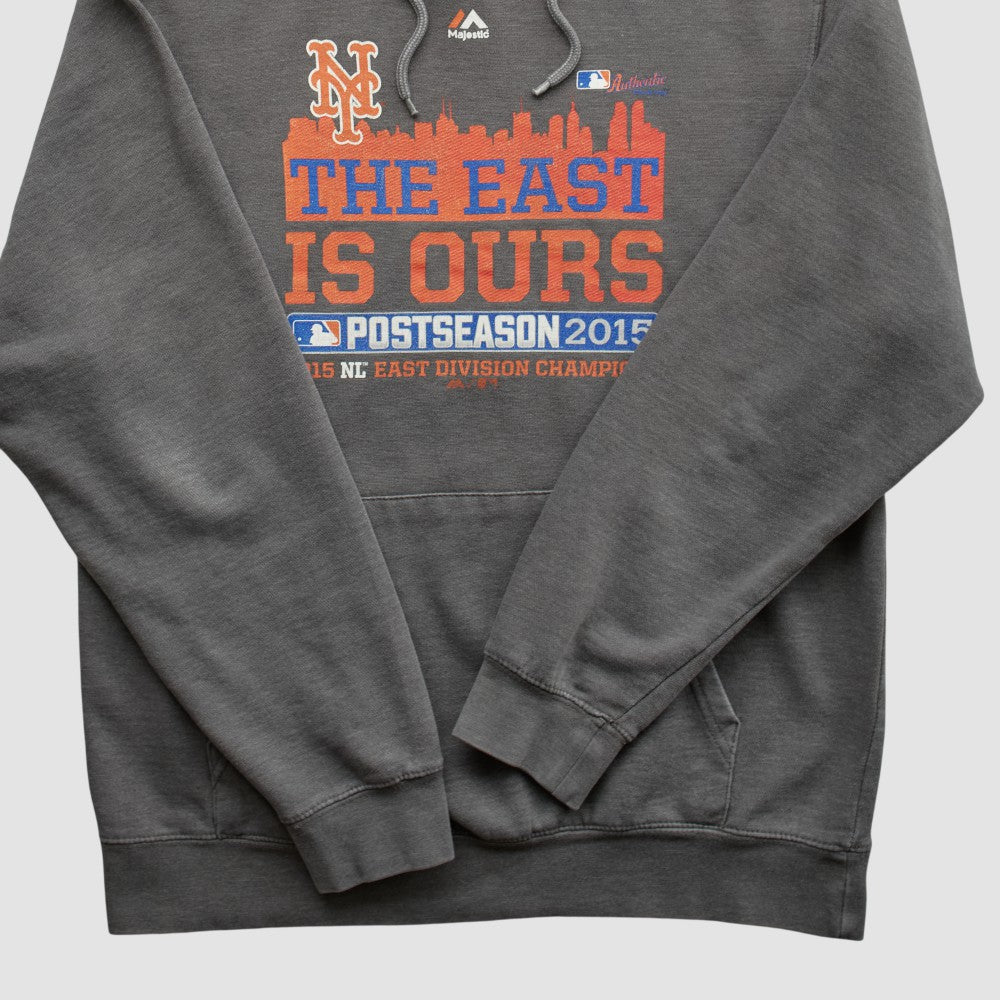 Charcoal New York Mets Majestic 2015 Hooded Pullover Sweatshirt