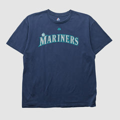 Navy Seattle Mariners Majestic 2000s T-shirt