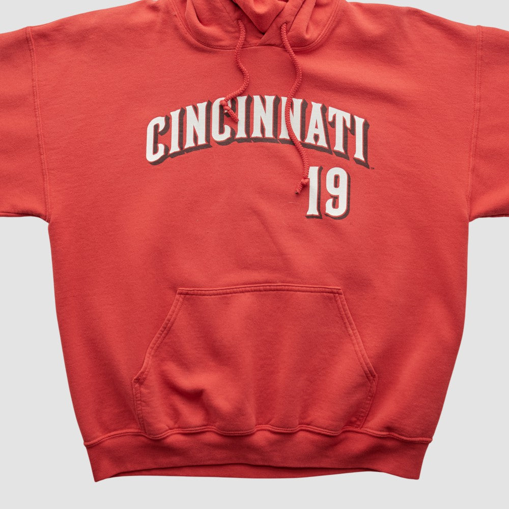 Red Cincinnati Reds Genuine Merchandise 2000s Hooded Pullover Sweatshirt