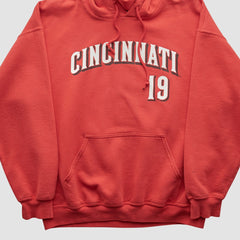 Red Cincinnati Reds Genuine Merchandise 2000s Hooded Pullover Sweatshirt