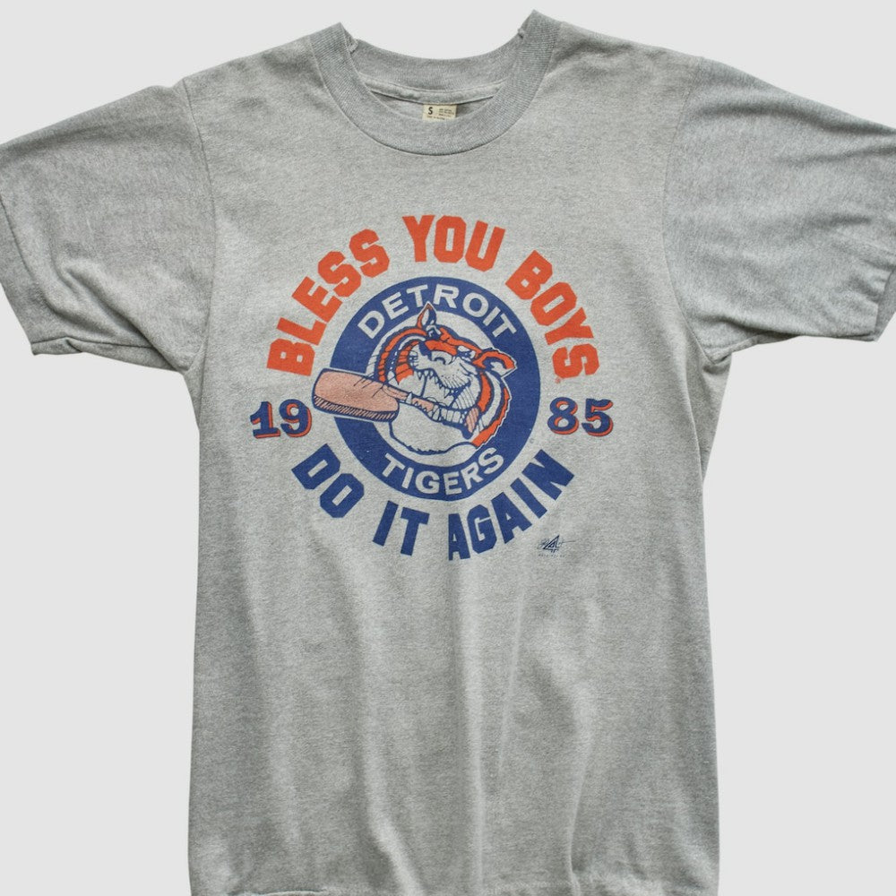 Heather Gray Detroit Tigers Screen Stars 1985 T-shirt