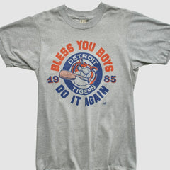 Heather Gray Detroit Tigers Screen Stars 1985 T-shirt