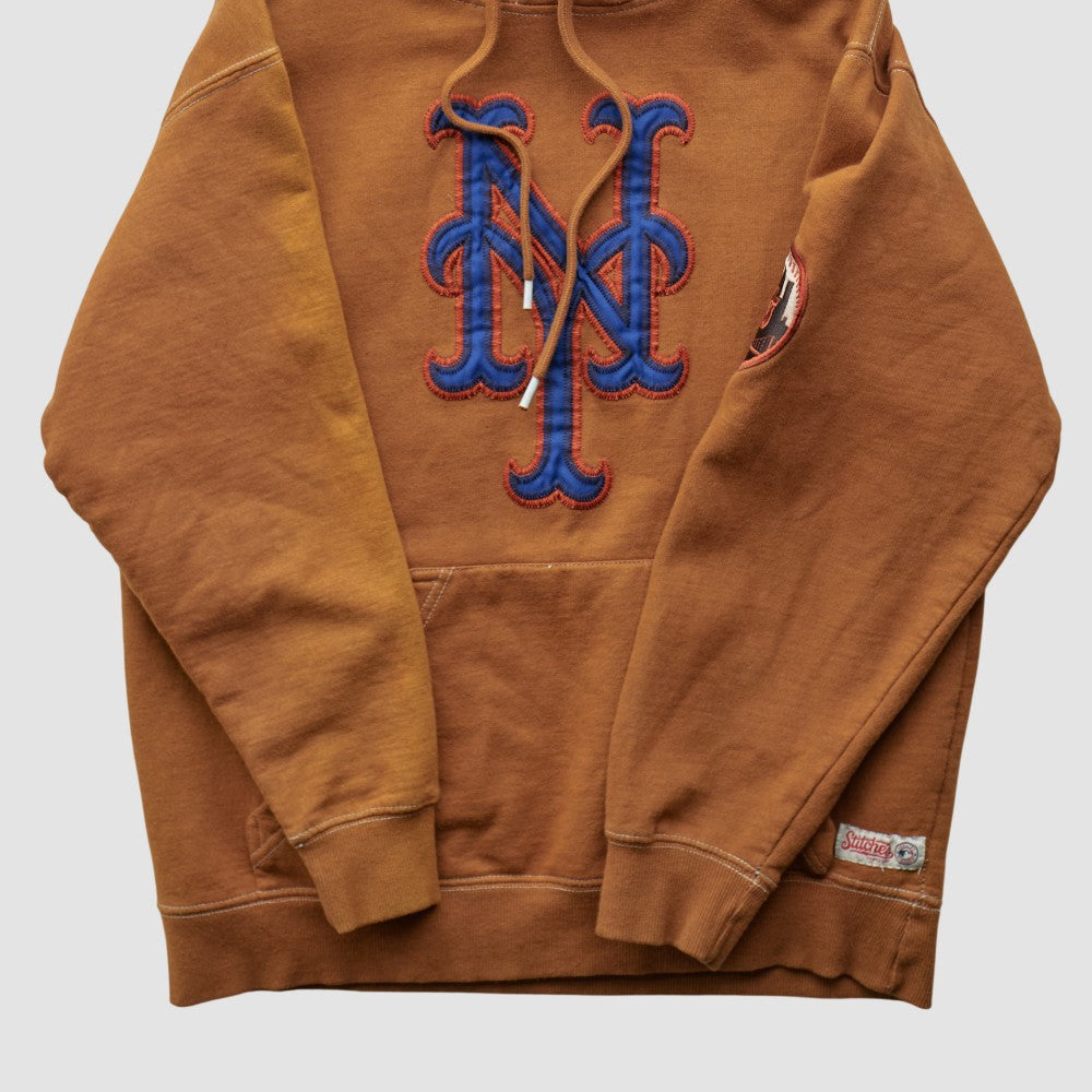 Clay New York Mets Stitches 2000s Hooded Pullover Sweatshirt
