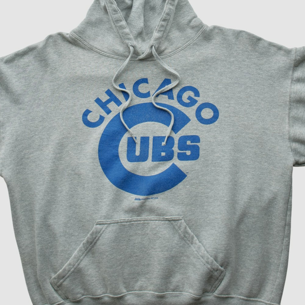 Heather Gray Chicago Cubs Stitches 2000s Hooded Pullover Sweatshirt