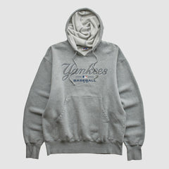 Heather Gray New York Yankees Majestic 2000s Hooded Pullover Sweatshirt