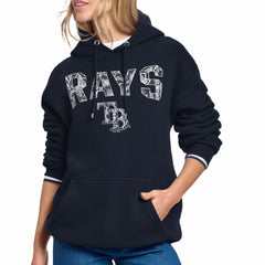 Navy Tampa Bay Rays Starter Women's Lace Team Lockup Fleece Hoodie