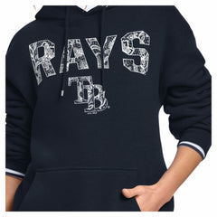 Navy Tampa Bay Rays Starter Women's Lace Team Lockup Fleece Hoodie