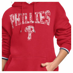 Red Philadelphia Phillies Starter Women's Lace Team Lockup Fleece Hoodie