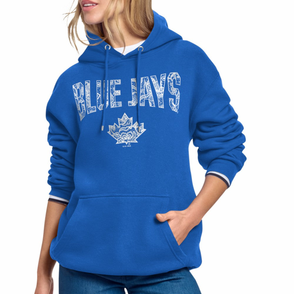 Royal Toronto Blue Jays Starter Women's Lace Team Lockup Fleece Hoodie