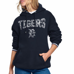 Navy Detroit Tigers Starter Women's Lace Team Lockup Fleece Hoodie