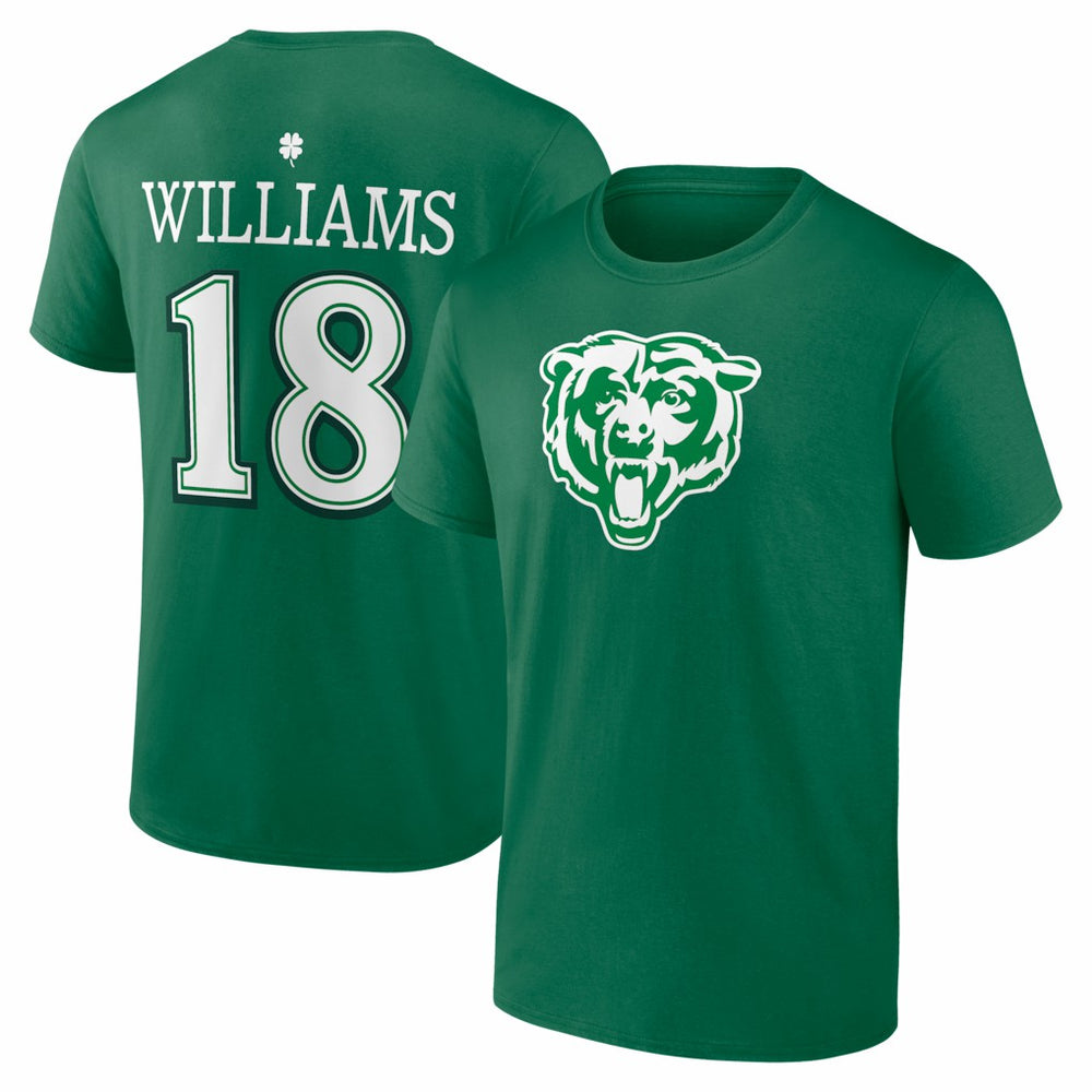 Caleb Williams  St. Patrick's Day Icon Name & Number T-Shirt - Chicago Bears T-shirts