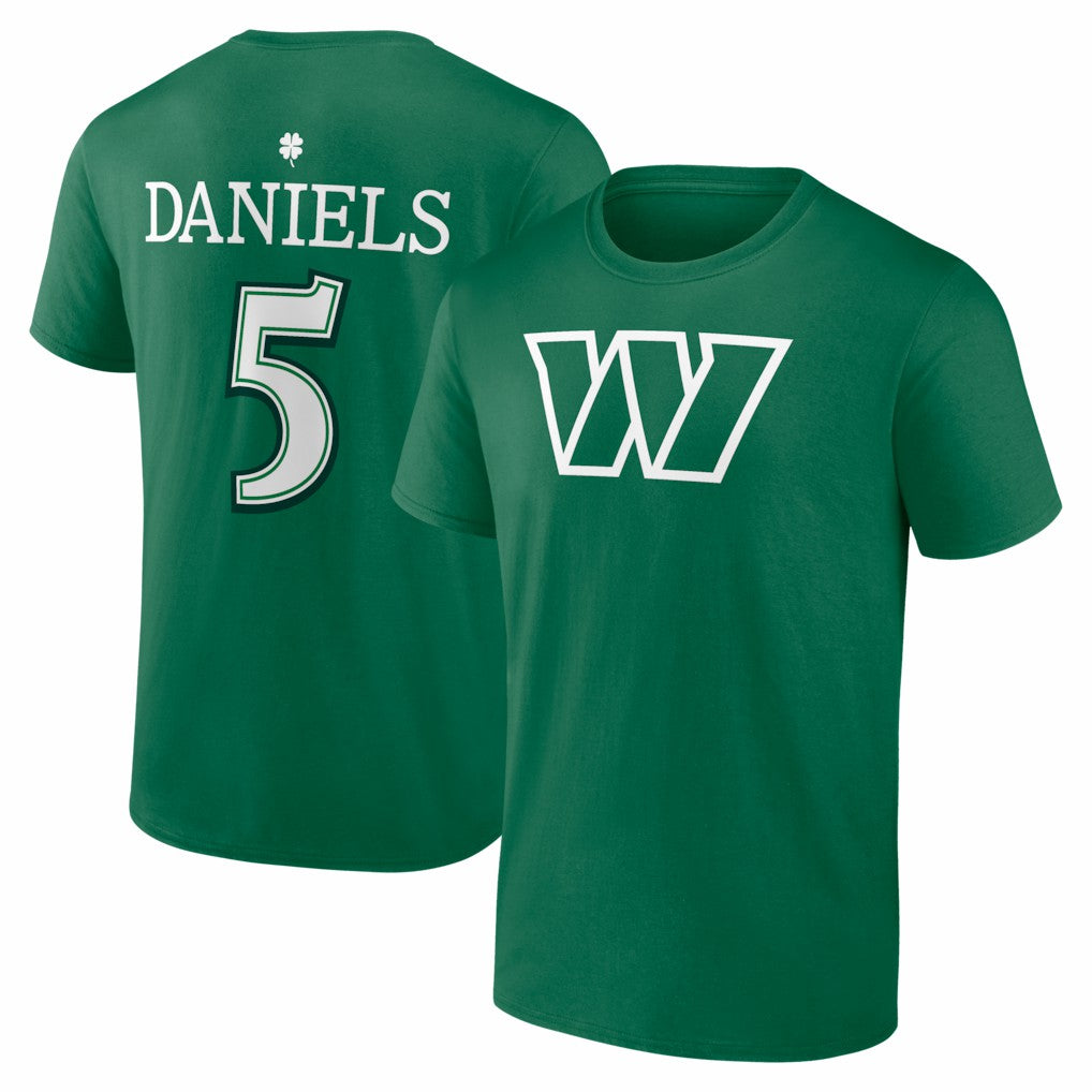 Jayden Daniels  St. Patrick's Day Icon Name & Number T-Shirt - Washington Commanders T-shirts