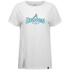 White Atlanta Braves Levelwear Women's Blue Haven Influx Cornerstone T-Shirt