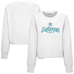 White Houston Astros Levelwear Women's Judd Cornerstone Cropped Sweatshirt