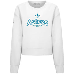 White Houston Astros Levelwear Women's Judd Cornerstone Cropped Sweatshirt