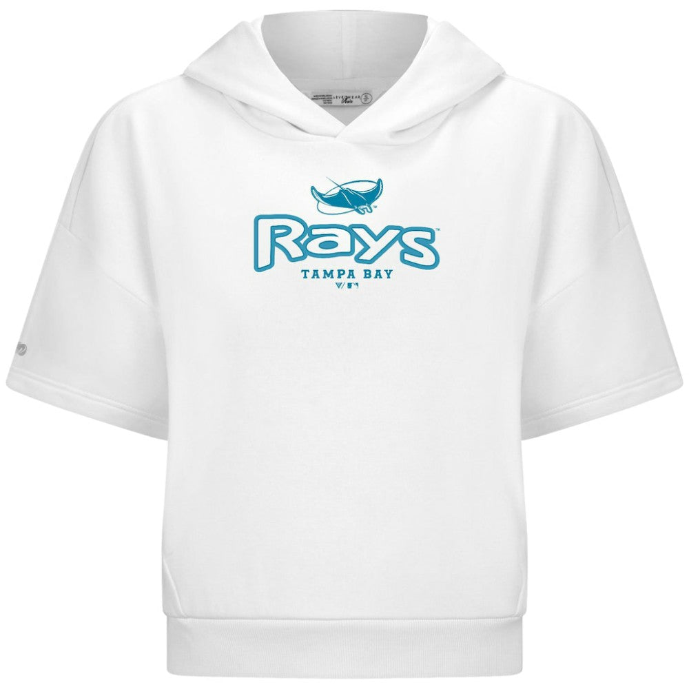 White Tampa Bay Rays Levelwear Women's Amber Short Sleeve Cornerstone Hoodie