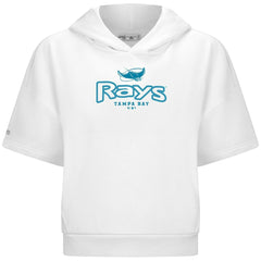 White Tampa Bay Rays Levelwear Women's Amber Short Sleeve Cornerstone Hoodie