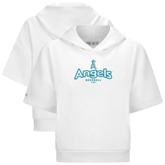 White Los Angeles Angels Levelwear Women's Amber Short Sleeve Cornerstone Hoodie