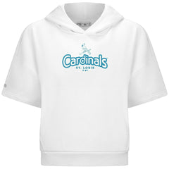 White St. Louis Cardinals Levelwear Women's Amber Short Sleeve Cornerstone Hoodie