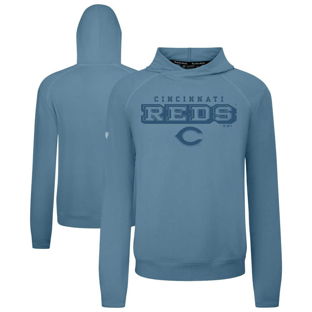 Blue Cincinnati Reds Levelwear Mandate Tri-Blend Hoodie