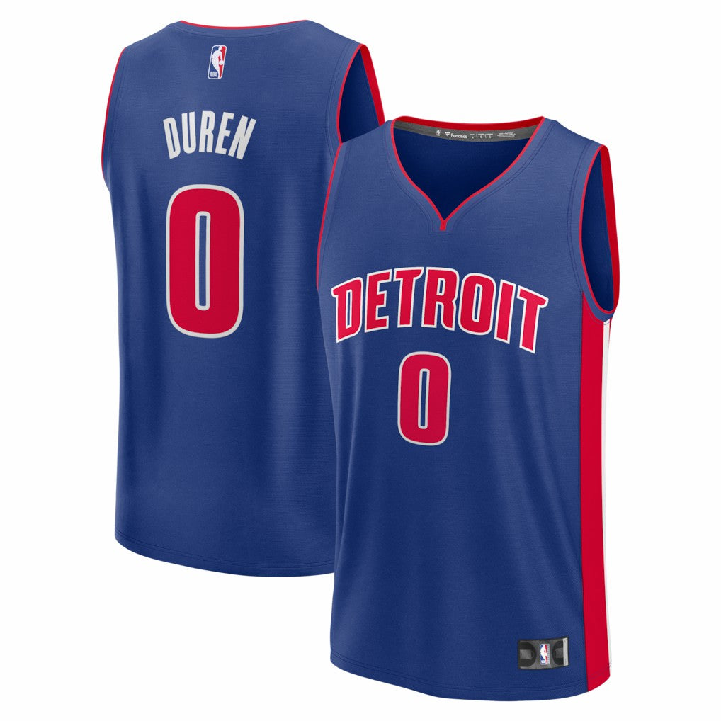 Fanatics Jalen Duren Detroit Pistons Fast Break Replica Jersey sale