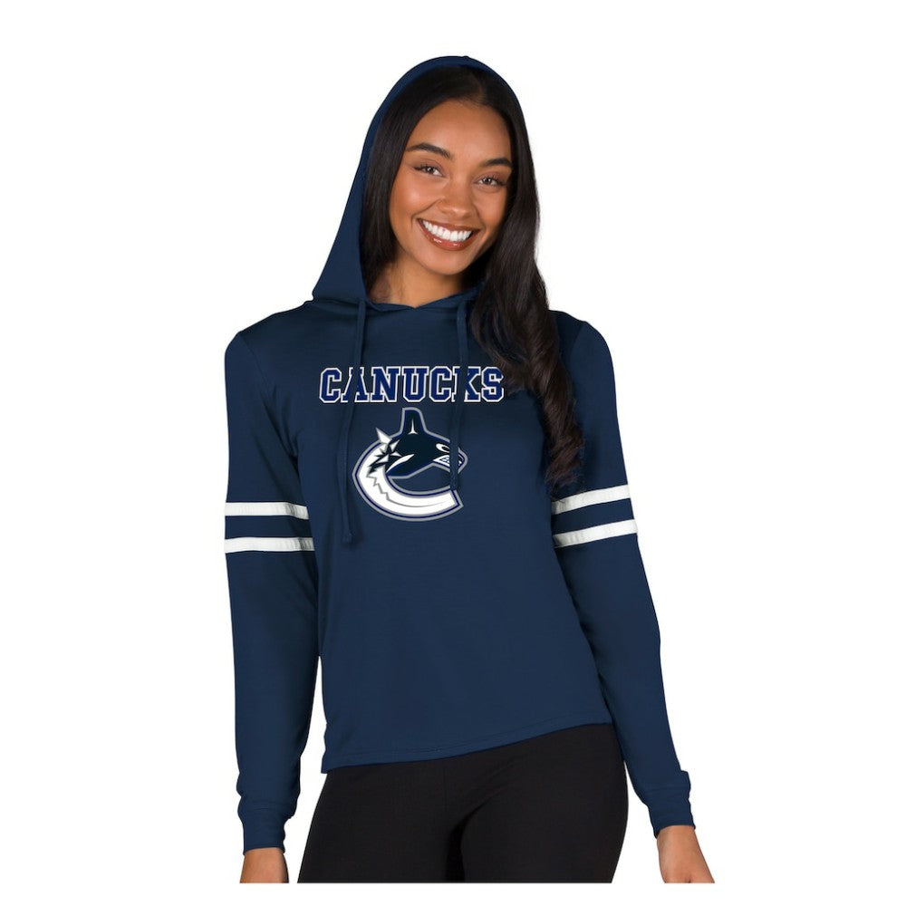 NHL Vancouver Canucks Concepts Sport Women's Marathon Long-Sleeve Hooded T-Shirt