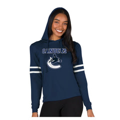 NHL Vancouver Canucks Concepts Sport Women's Marathon Long-Sleeve Hooded T-Shirt