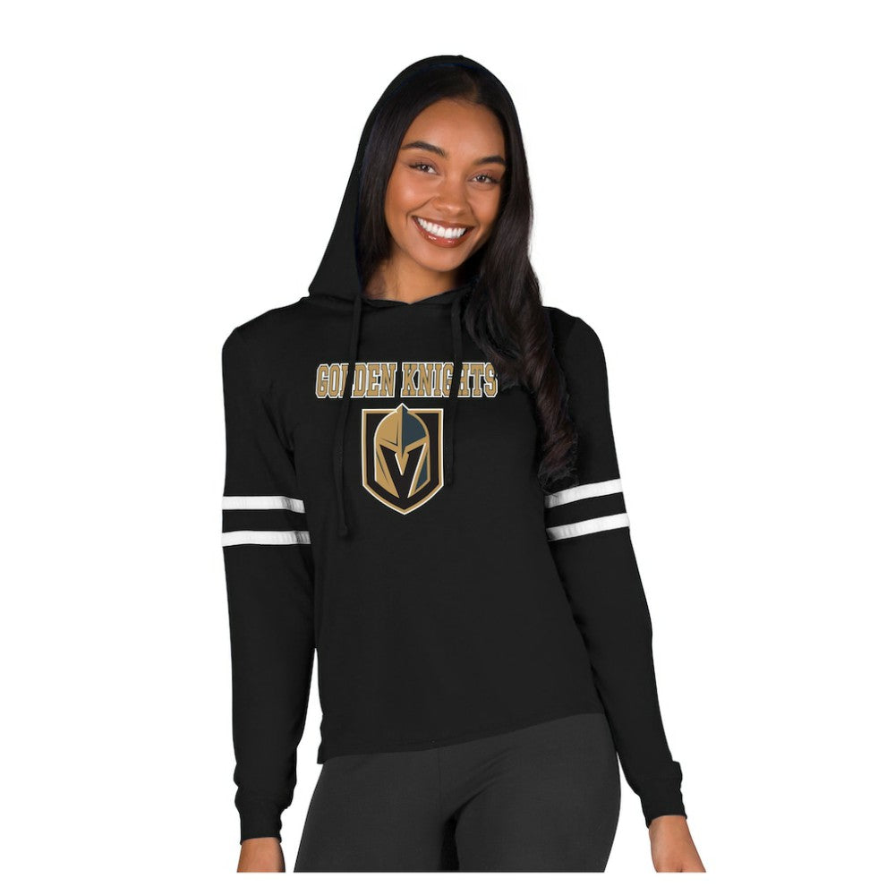 NHL Vegas Golden Knights Concepts Sport Women's Marathon Long-Sleeve Hooded T-Shirt