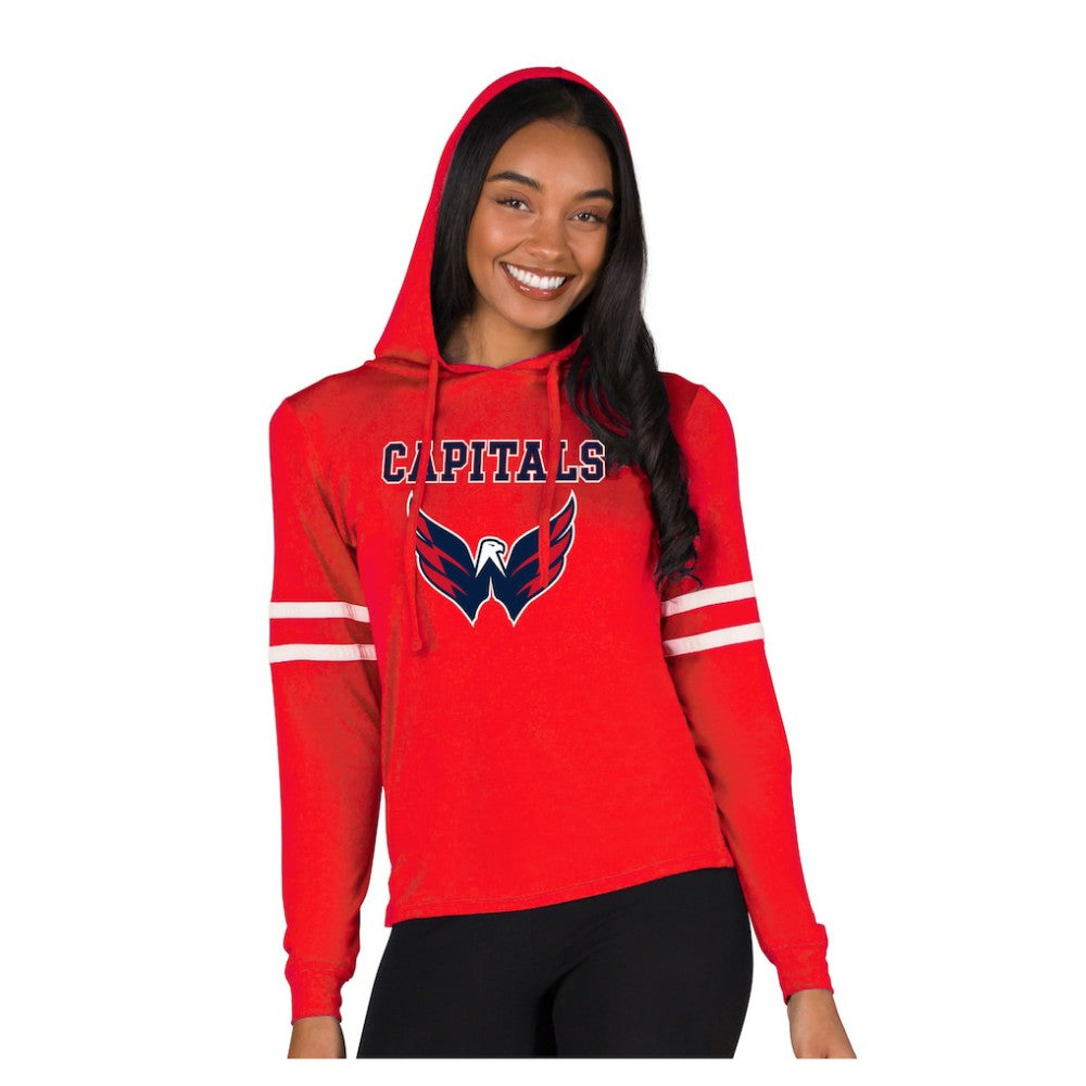 NHL Washington Capitals Concepts Sport Women's Marathon Long-Sleeve Hooded T-Shirt