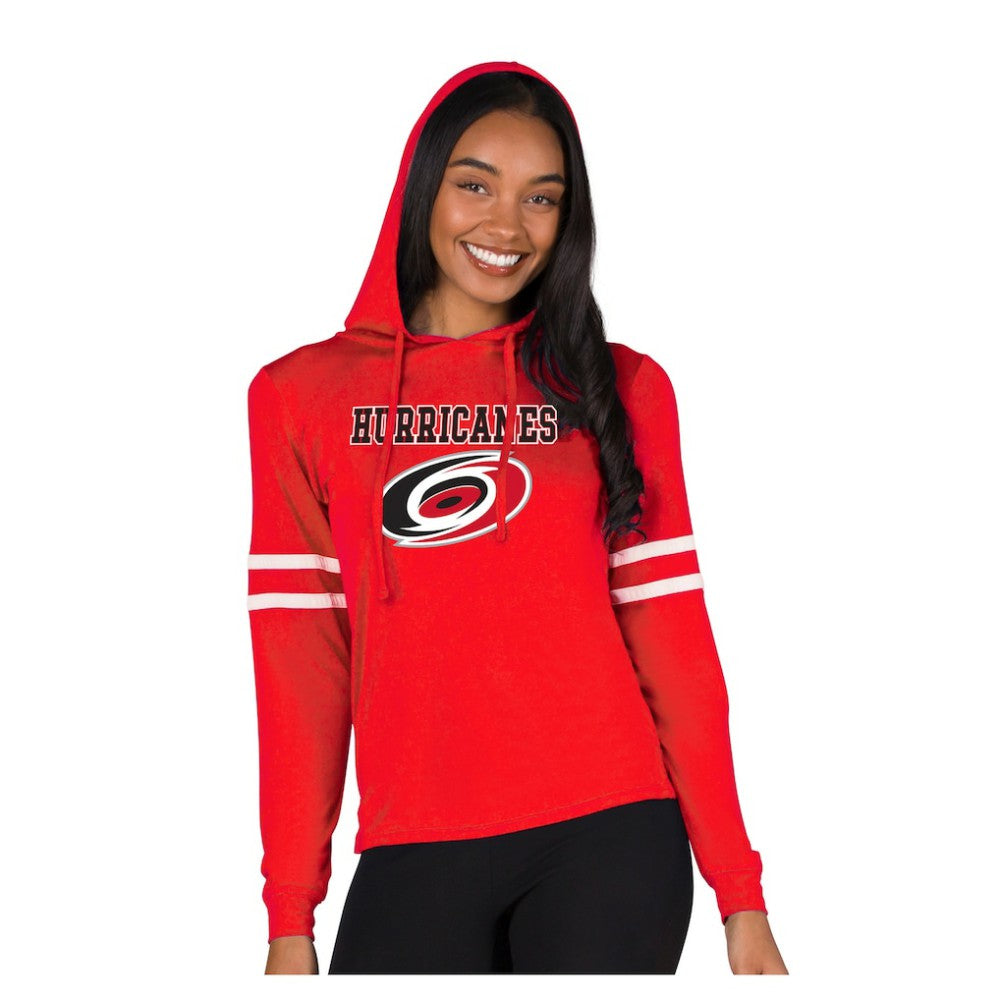 NHL Carolina Hurricanes Concepts Sport Women's Marathon Long-Sleeve Hooded T-Shirt