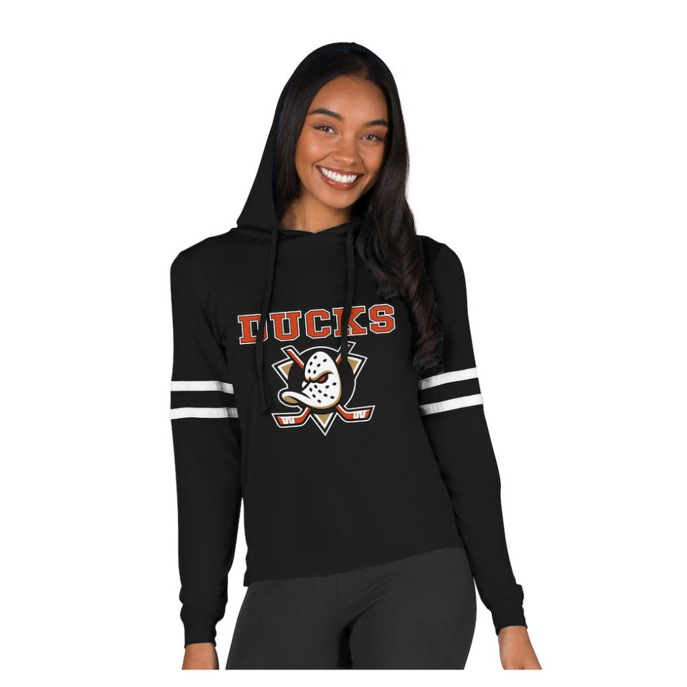 NHL Anaheim Ducks Concepts Sport Women's Marathon Long-Sleeve Hooded T-Shirt