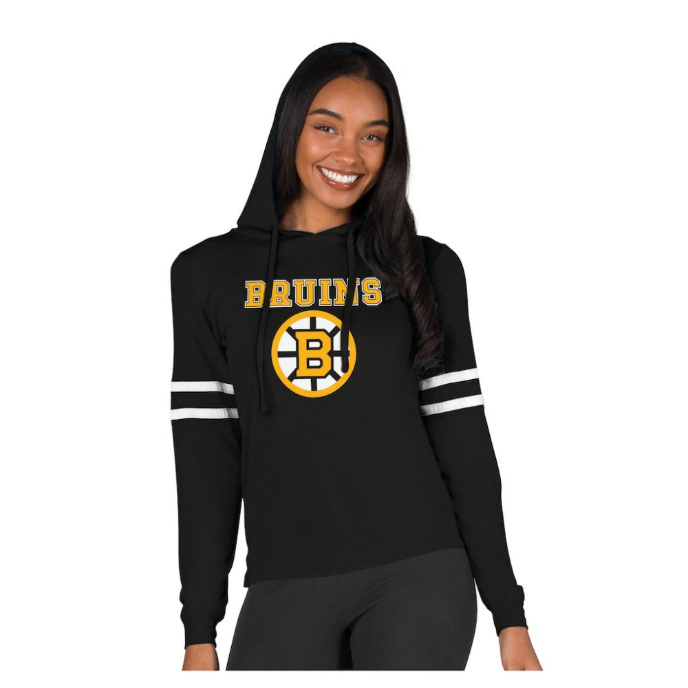 NHL Boston Bruins Concepts Sport Women's Marathon Long-Sleeve Hooded T-Shirt