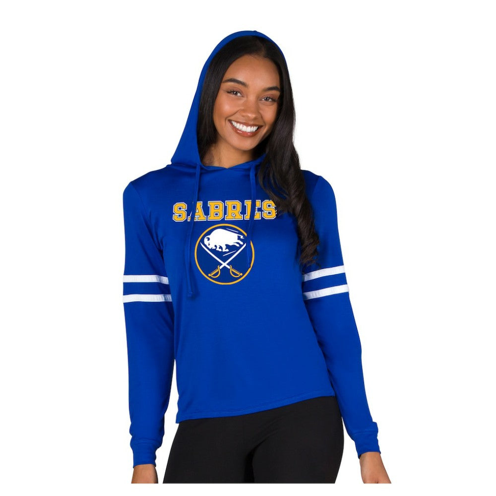 NHL Buffalo Sabres Concepts Sport Women's Marathon Long-Sleeve Hooded T-Shirt
