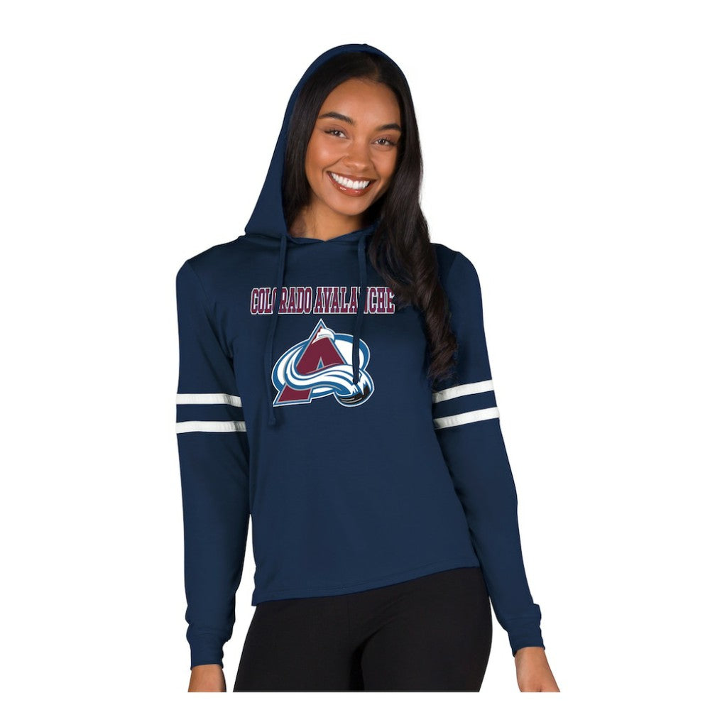 NHL Colorado Avalanche Concepts Sport Women's Marathon Long-Sleeve Hooded T-Shirt