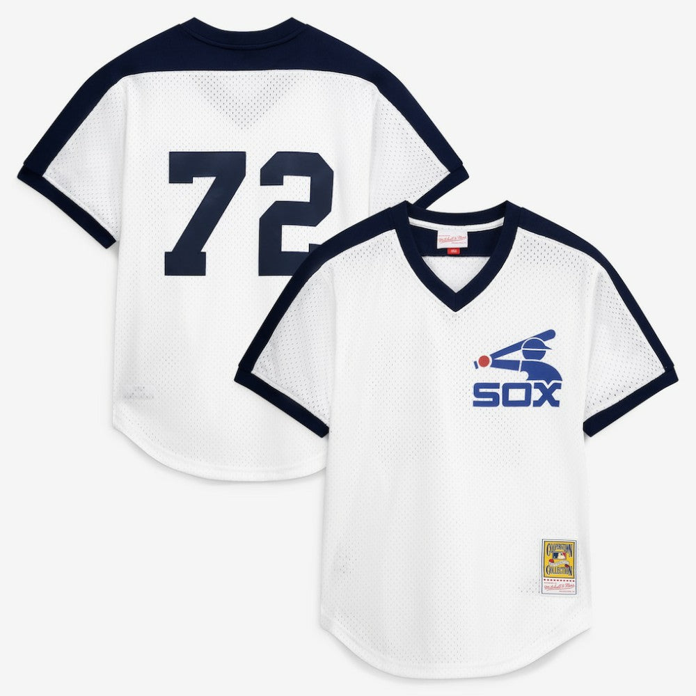 White Carlton Fisk Chicago White Sox Mitchell & Ness Authentic Batting Practice Jersey