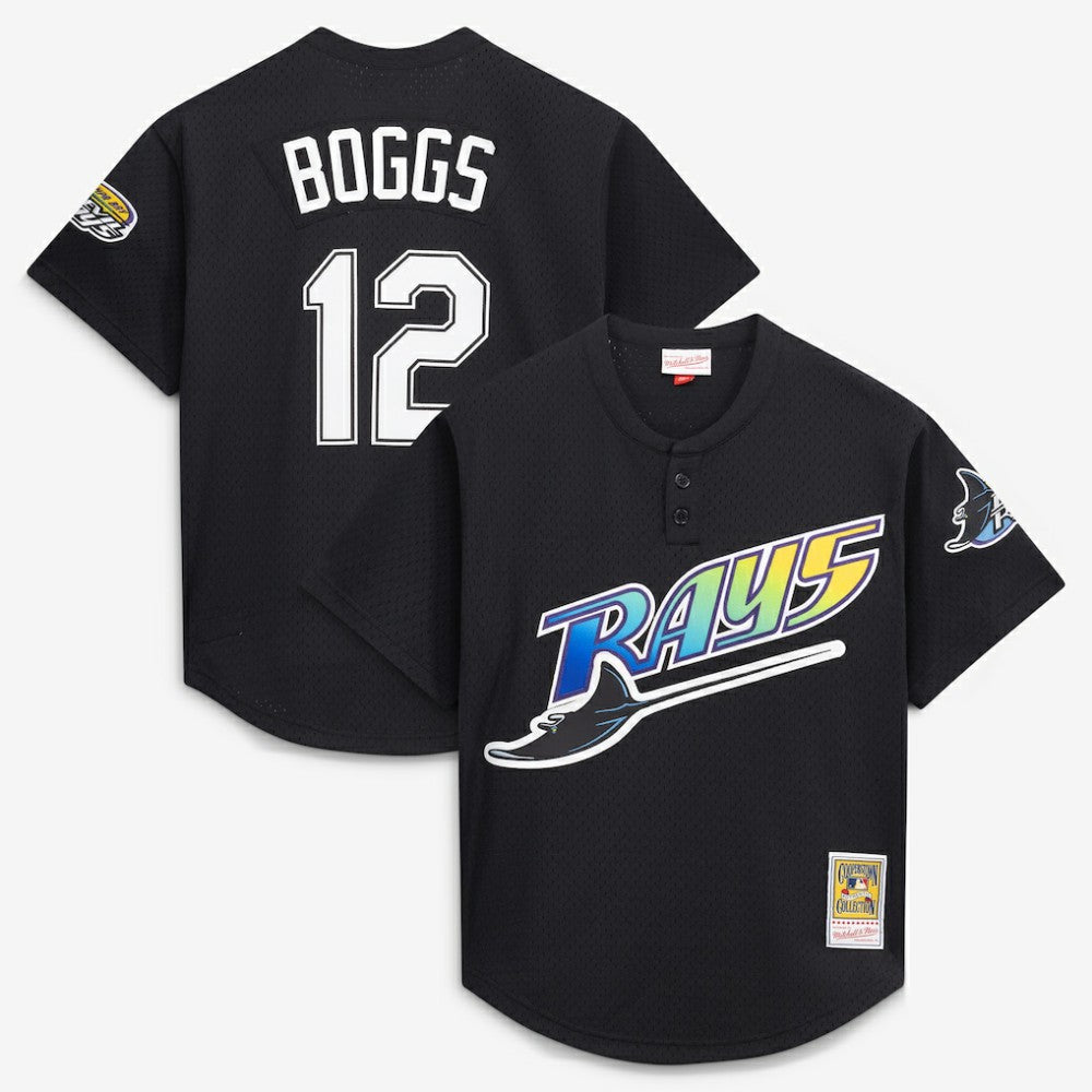 Black Wade Boggs Tampa Bay Rays Mitchell & Ness Authentic Batting Practice Jersey