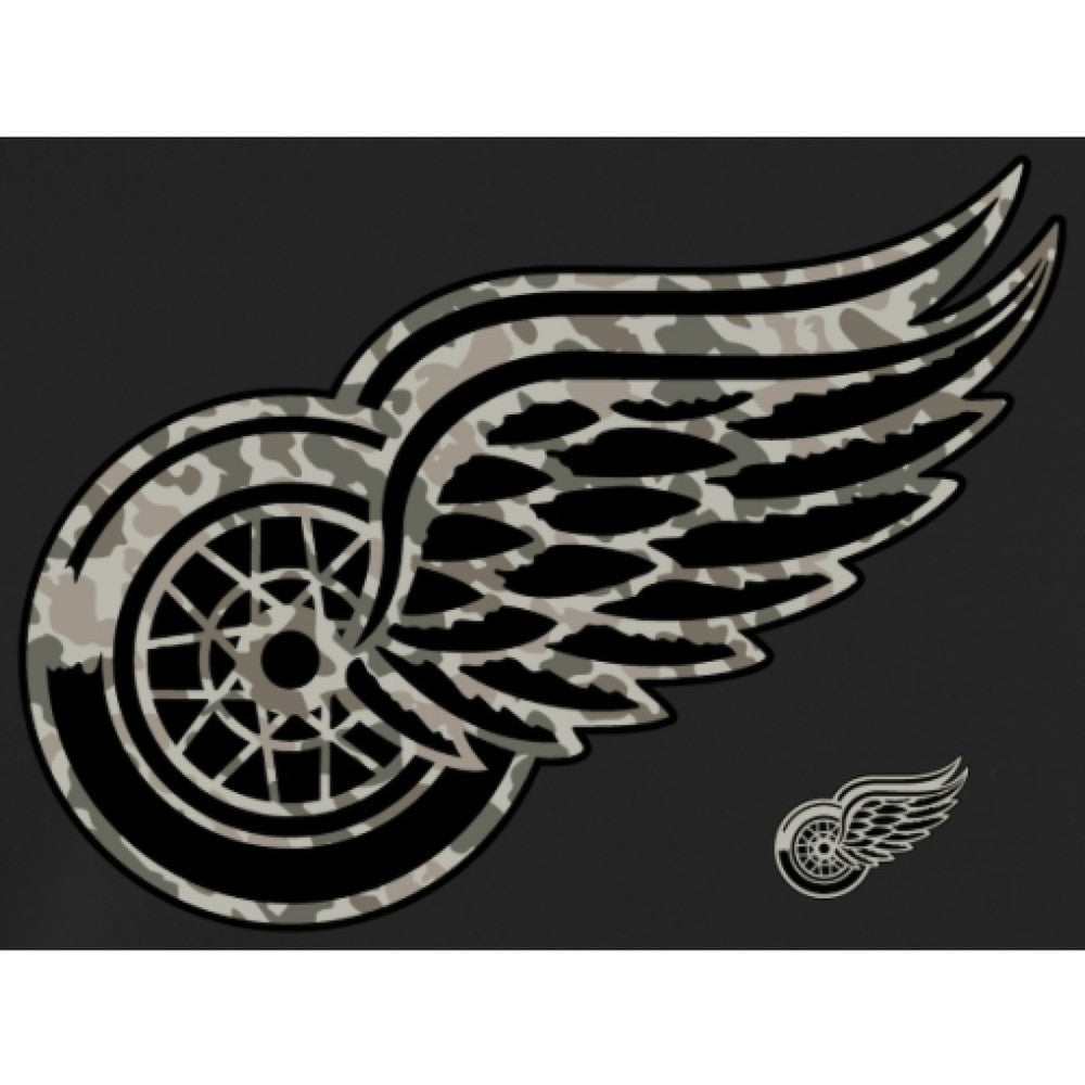 NHL Men's Detroit Red Wings Black Rink Warrior Pullover Hoodie