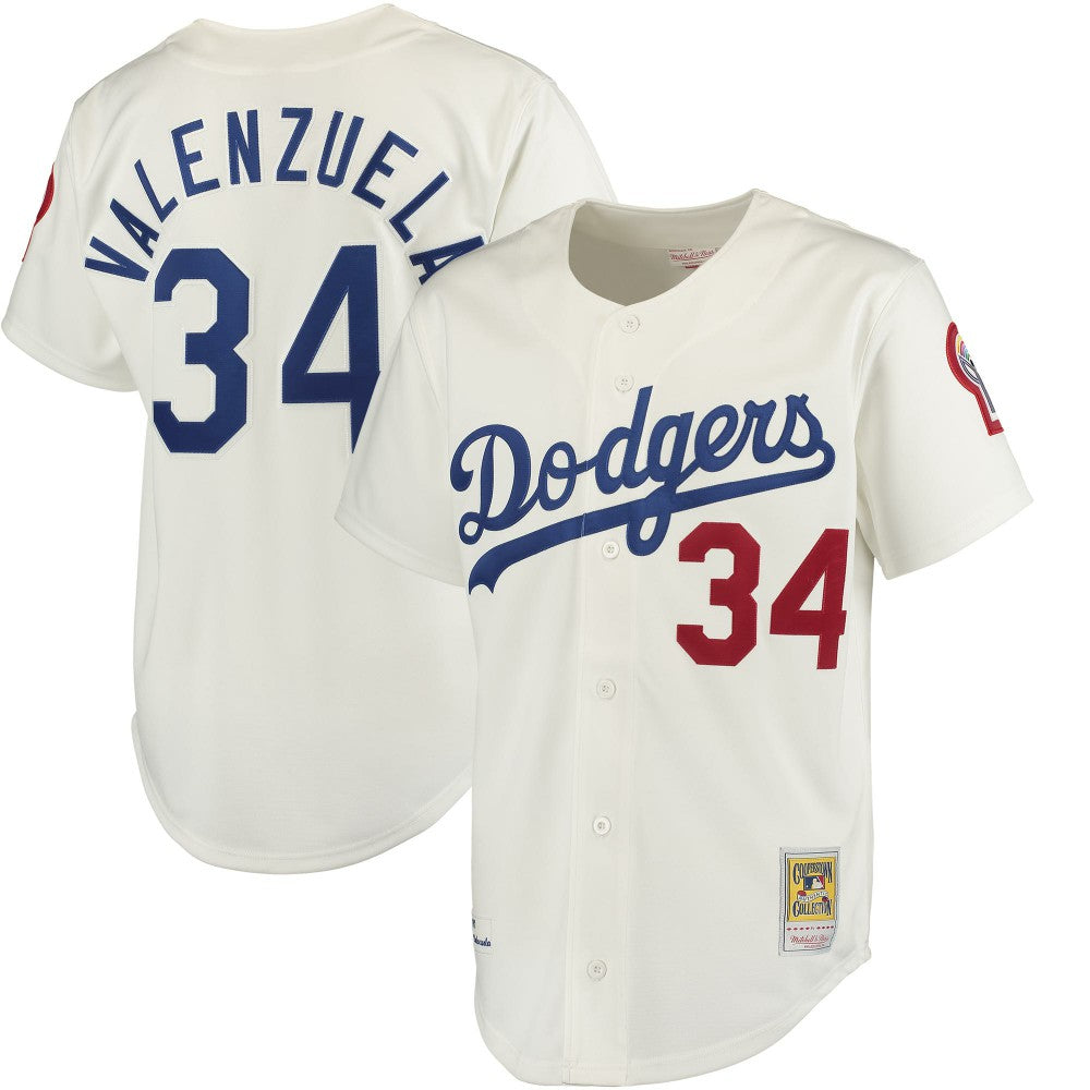 White Fernando Valenzuela Los Angeles Dodgers Mitchell & Ness Authentic Jersey