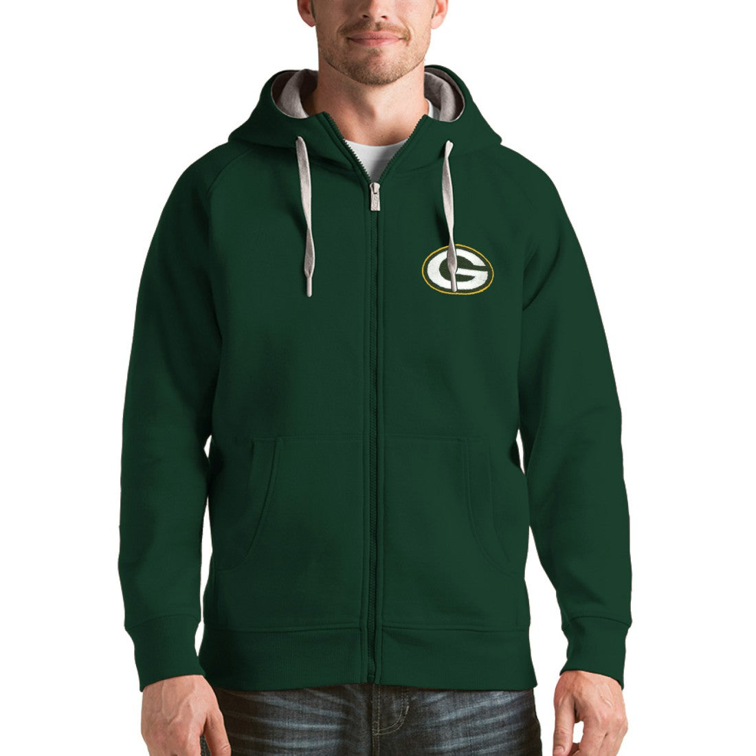 Antigua Victory Full-Zip Hoodie - Green Bay Packers Hoodies