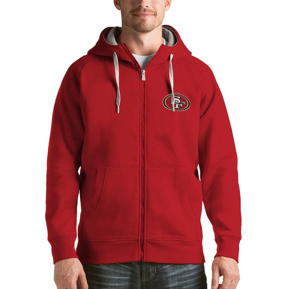 Antigua Victory Full-Zip Hoodie - San Francisco 49ers Hoodies