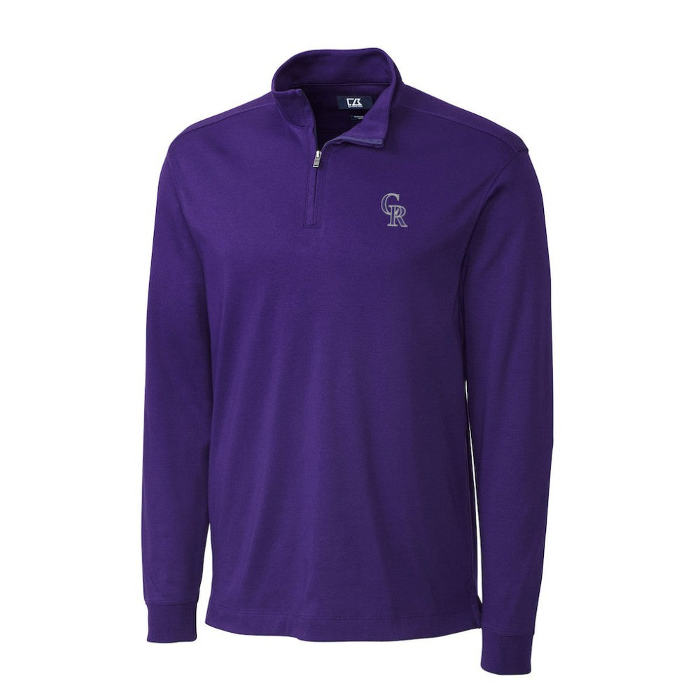 Purple Colorado Rockies Cutter & Buck Belfair Half-Zip Pullover Jacket