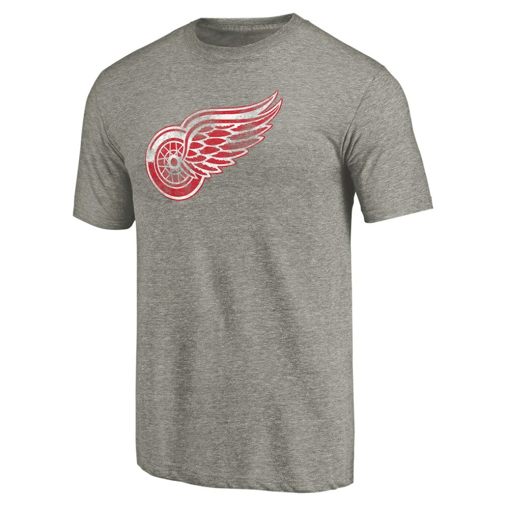 NHL Detroit Red Wings Distressed Team Logo 2 Tri-Blend T-Shirt