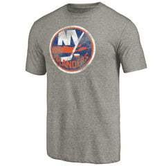 NHL New York Islanders Distressed Team Logo Tri-Blend T-Shirt