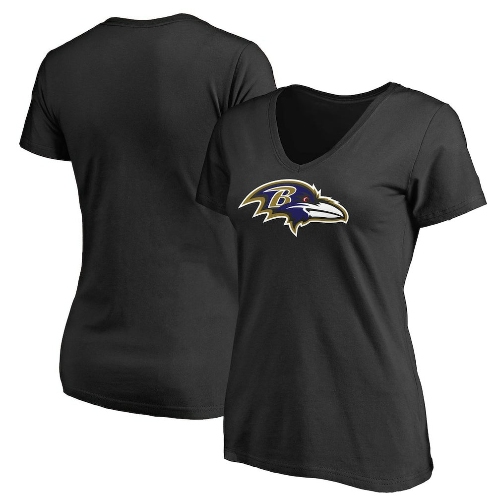 Women's Primary Team Logo V-Neck T-Shirt - Baltimore Ravens T-shirts
