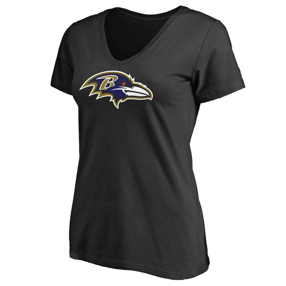 Women's Primary Team Logo V-Neck T-Shirt - Baltimore Ravens T-shirts