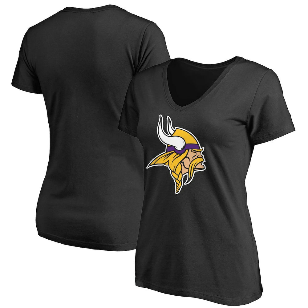 Women's Primary Team Logo V-Neck T-Shirt - Minnesota Vikings T-shirts