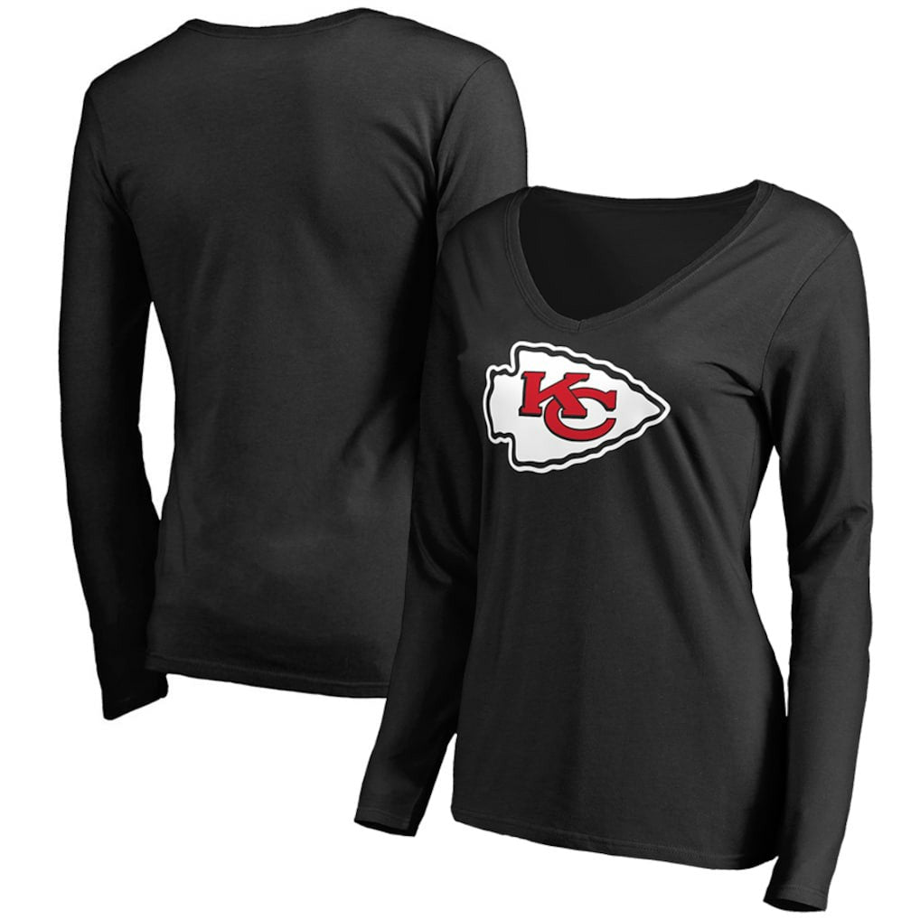Women's Primary Team Logo V-Neck Long Sleeve T-Shirt - Kansas City Chiefs T-shirts