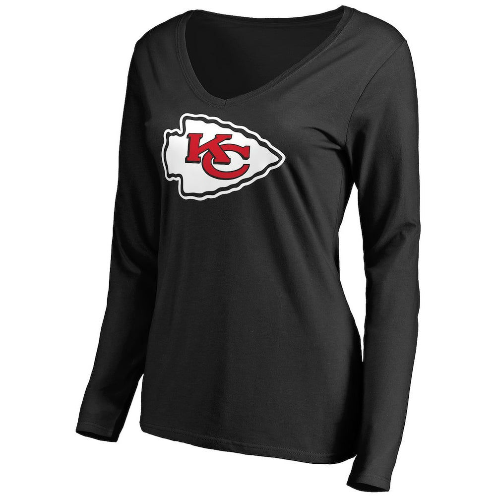 Women's Primary Team Logo V-Neck Long Sleeve T-Shirt - Kansas City Chiefs T-shirts
