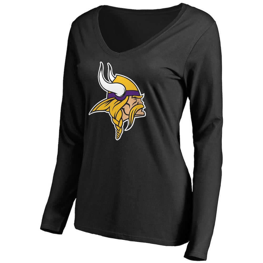 Women's Primary Team Logo V-Neck Long Sleeve T-Shirt - Minnesota Vikings T-shirts